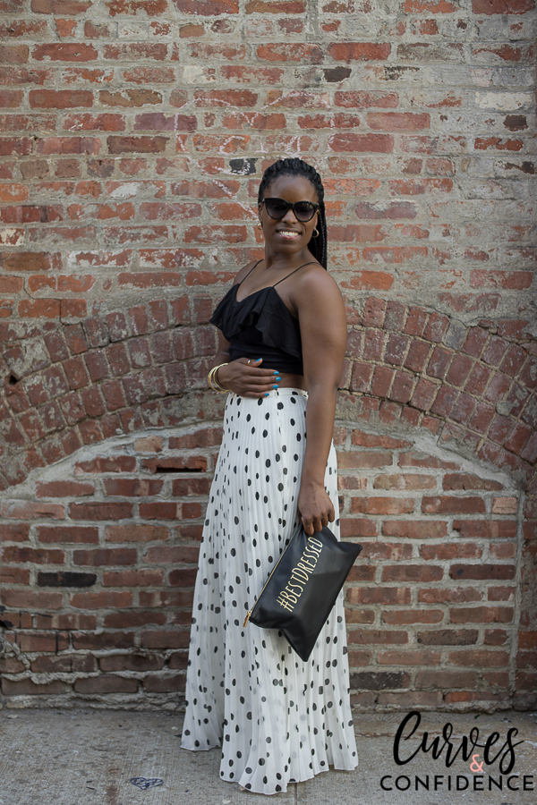 how curvy girls dress, curvy style blogger, curvy and fit blogger, midsized blogger, miami style blogger, black girl magic, how curvy girls dress, asos polka dot maxi skirt
