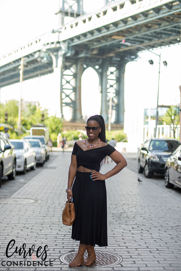 off the shoulder midi dress, off should dress, summer dress, off shoulder dress and statment necklace1