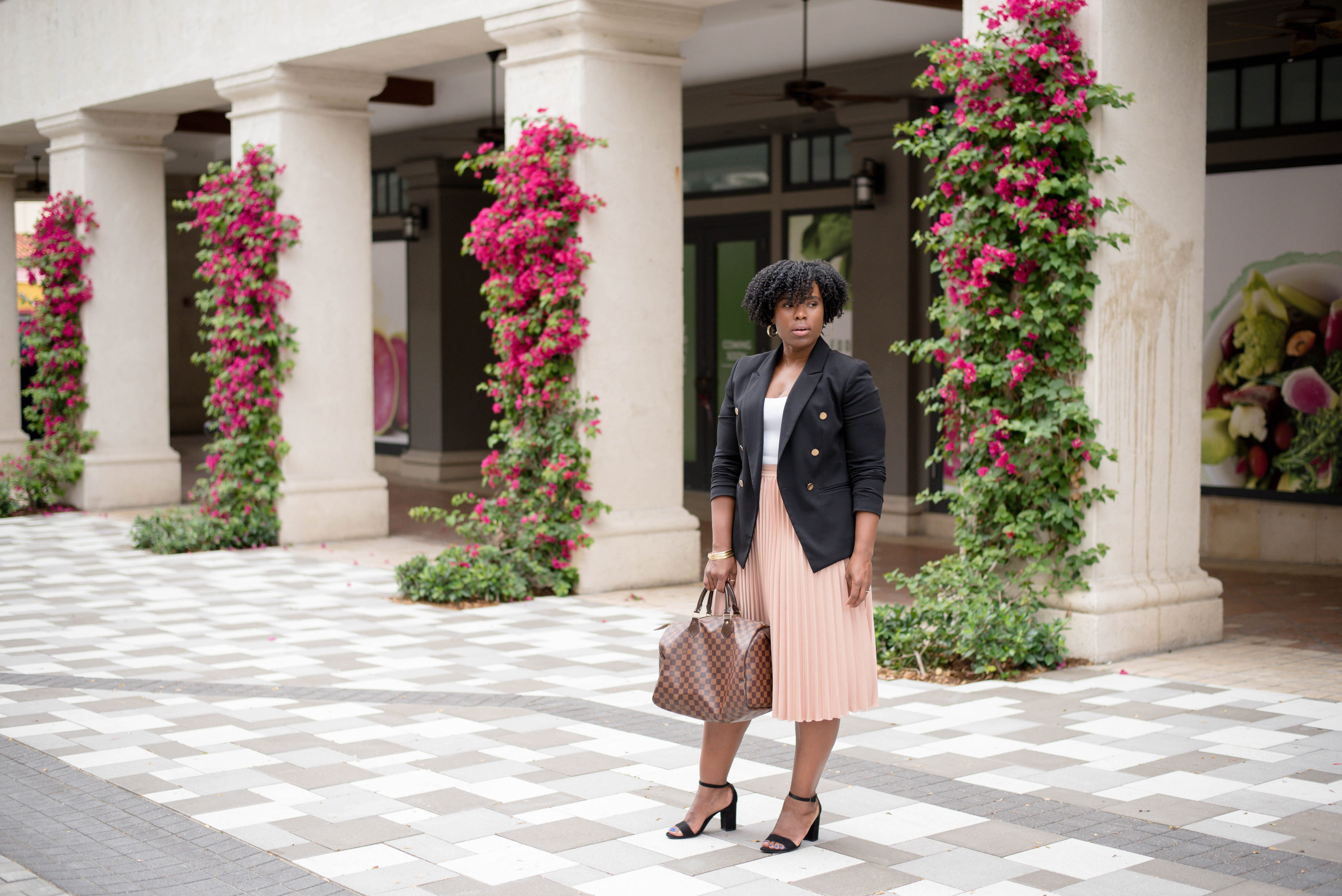 Recovering from a setback, how black girls dress for work, rocking your natural hair at work, pink pleated skirt, how to wear a pleated skirt, recovering from a set back at work